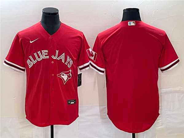 Mens Toronto Blue Jays Blank Red Cool Base Stitched Jersey->toronto blue jays->MLB Jersey